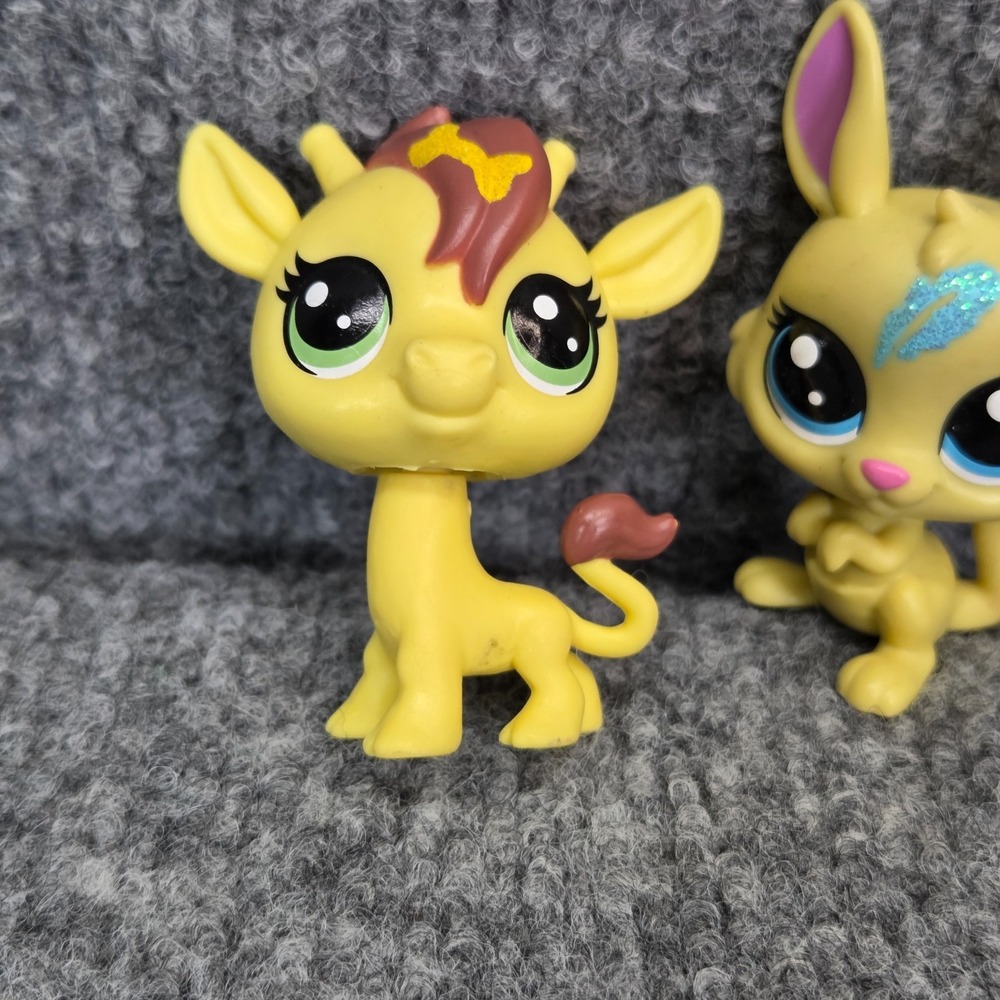 Lot of 4 Littlest Little Pet Shop Authentic Rabbit Bear Giraffe Jimbo Lucky Cat - Picture 2 of 5